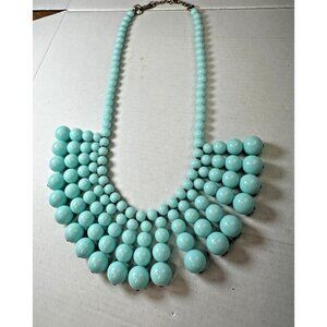 J. Crew Necklace Bib Light Blue Statement Collar Plastic Beads